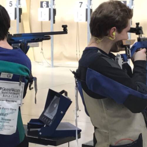 Rifle athletes line up to targets in Camp Perry open during 2019 competitive season.